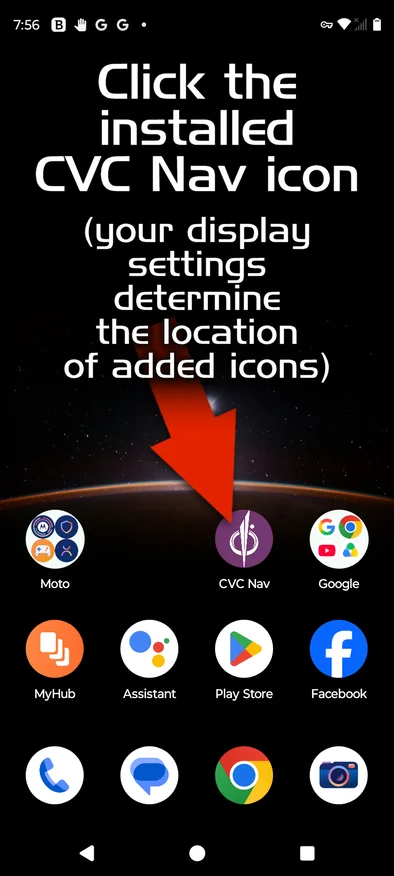 The CVC Nav icon on an Android home screen